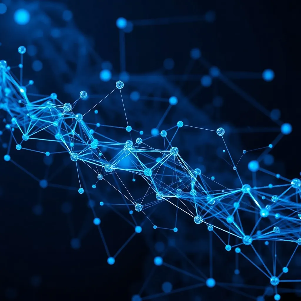 Abstract digital visualization of artificial intelligence ne